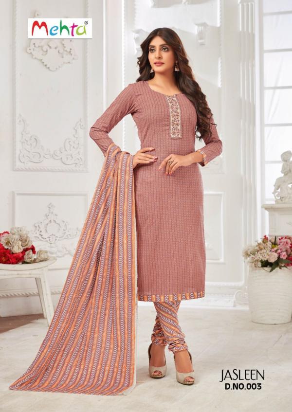 Mehta Jasleen Cambric Cotton Designer Patiyala Suit